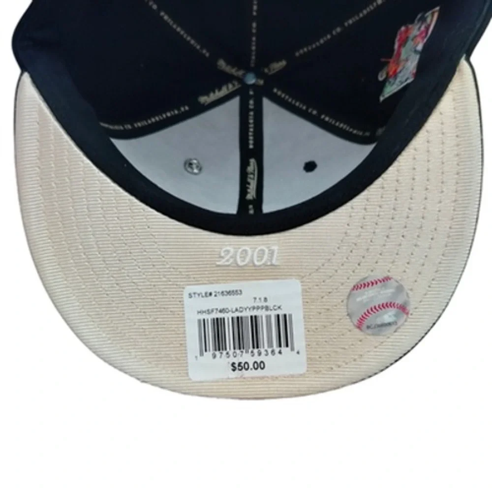 Los Angeles Dodgers Hat Cap Fitted Mens 7 1/8 MLB Baseball Topps 50 Years Script